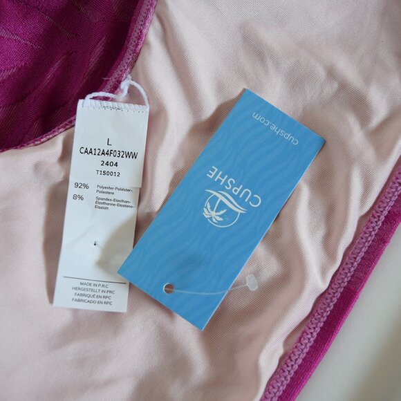 "5/$35" Cupshe Jacquard Tropical Leaf Bikini Top Size L - Picture 9 of 11